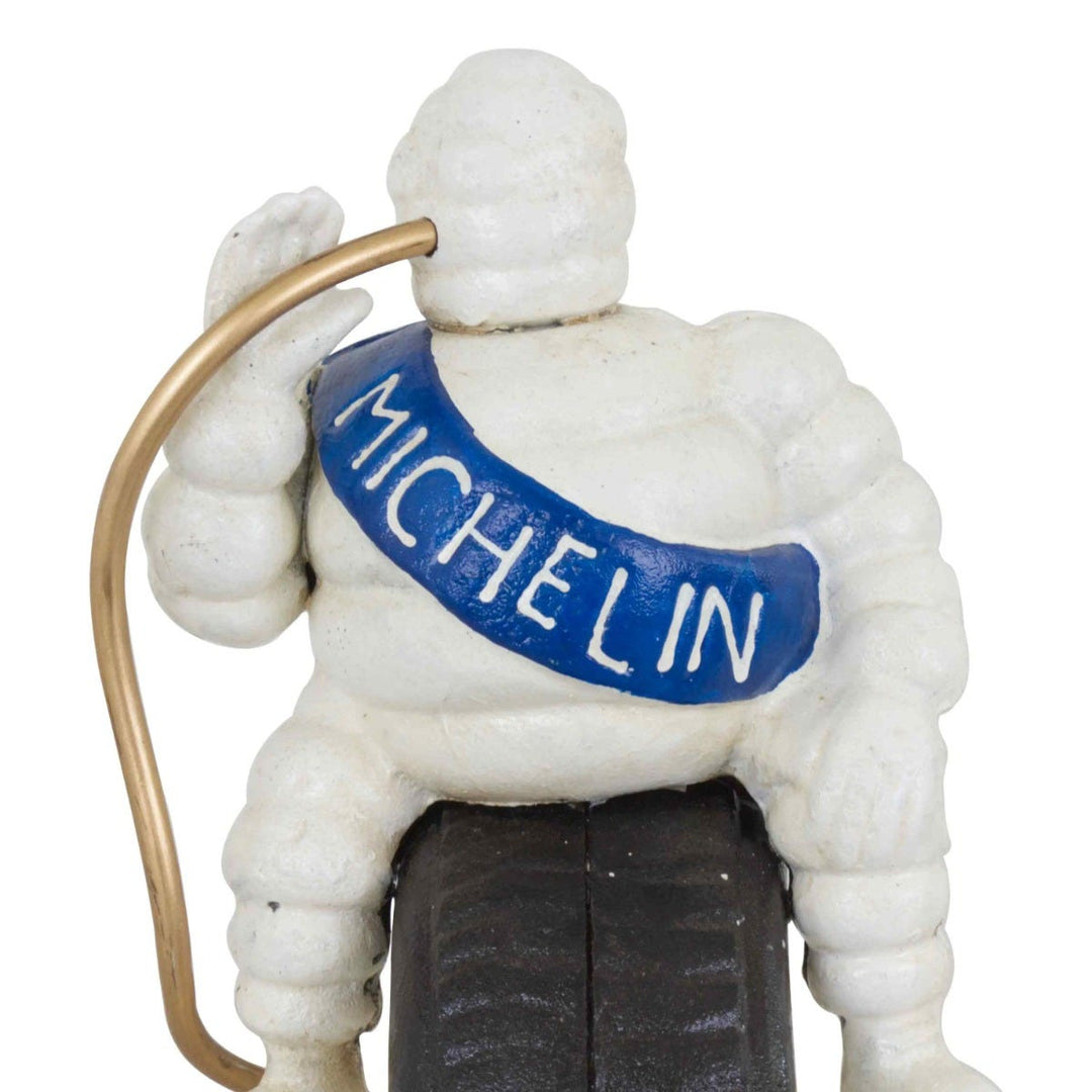 Bibendum Michelin Man Sitting on Tyre Cast Iron Ornament 24cm