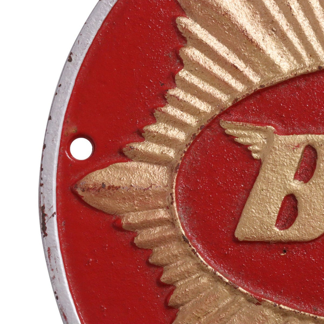 BSA Red Motorcycle Cast Iron Wall Sign