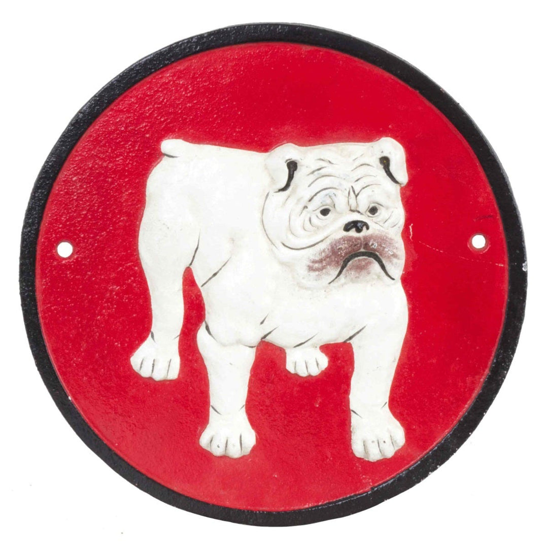 Bulldog Cast Iron Wall Sign Red