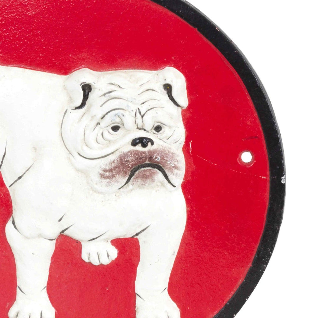 Bulldog Cast Iron Wall Sign Red