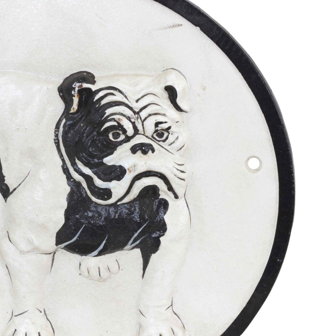 Bulldog Cast Iron Wall Sign White