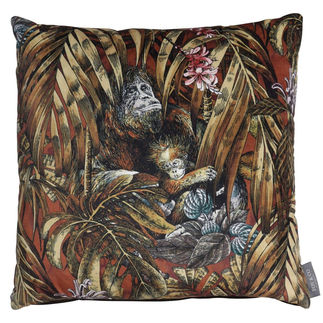 Orangutan Forest Earth Velvet Cushion