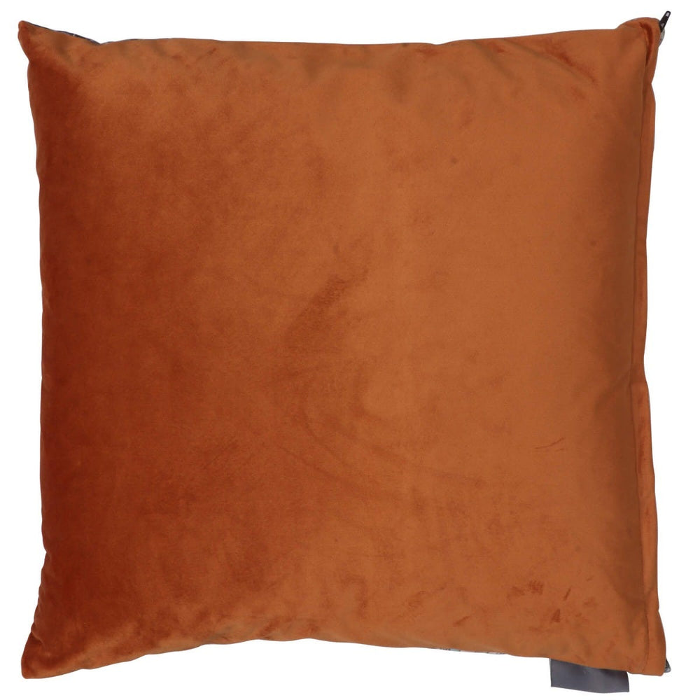 Orangutan Forest Teal / Orange Velvet Cushion