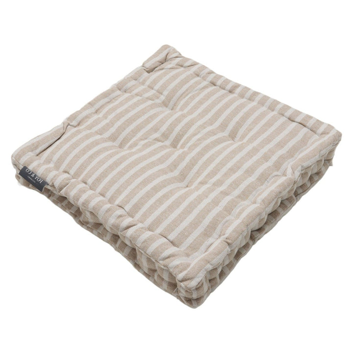 Falmouth Stripe Beige Cotton Floor Cushion