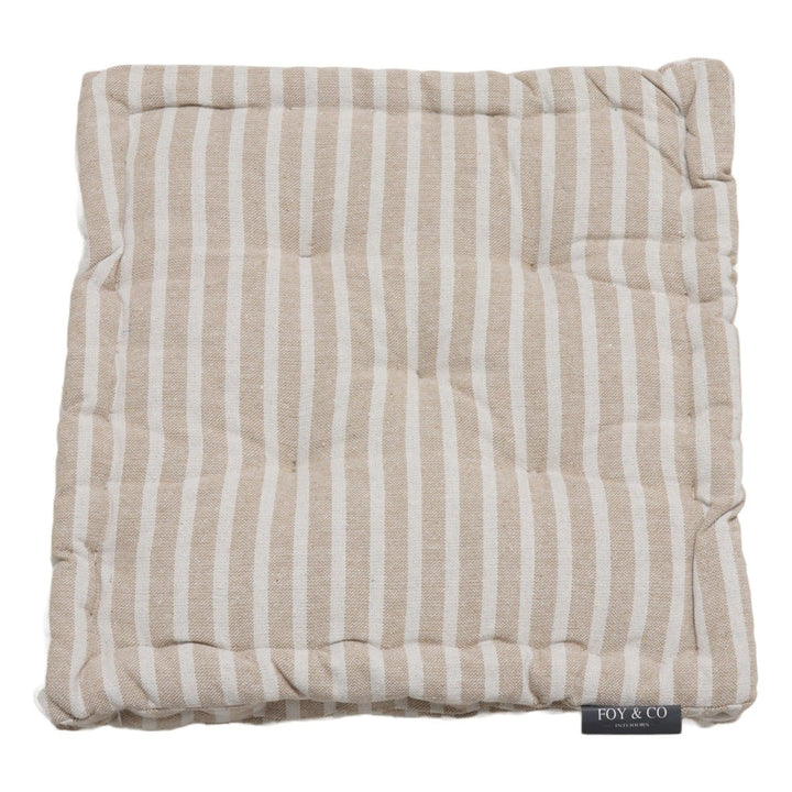 Falmouth Stripe Beige Cotton Floor Cushion
