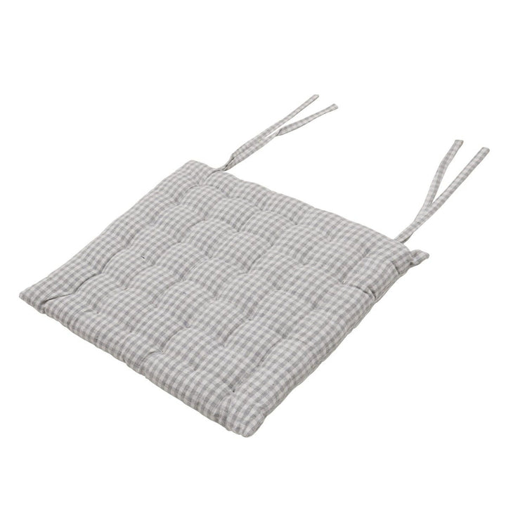 Gingham Grey Cotton Seat Pad