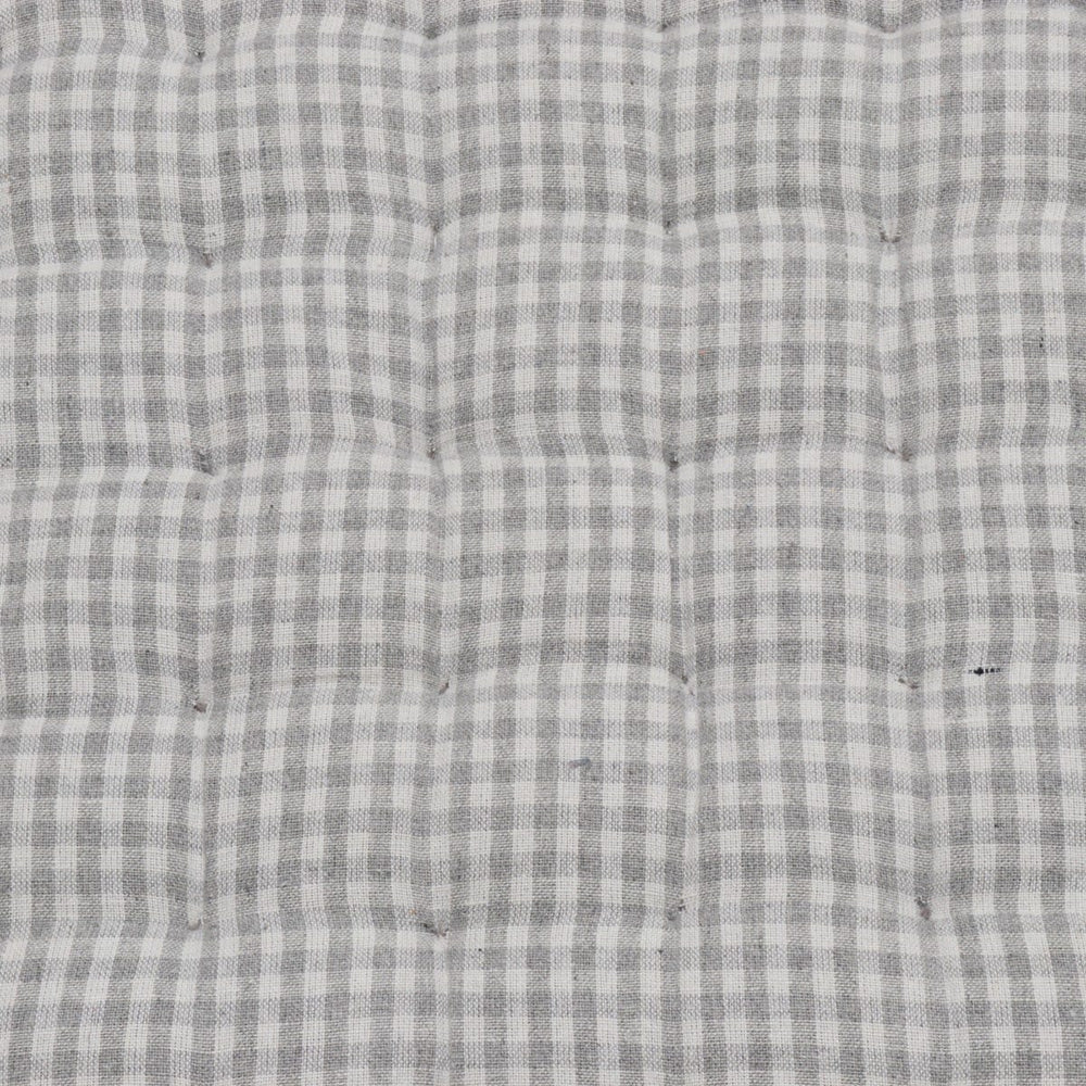 Gingham Grey Cotton Seat Pad