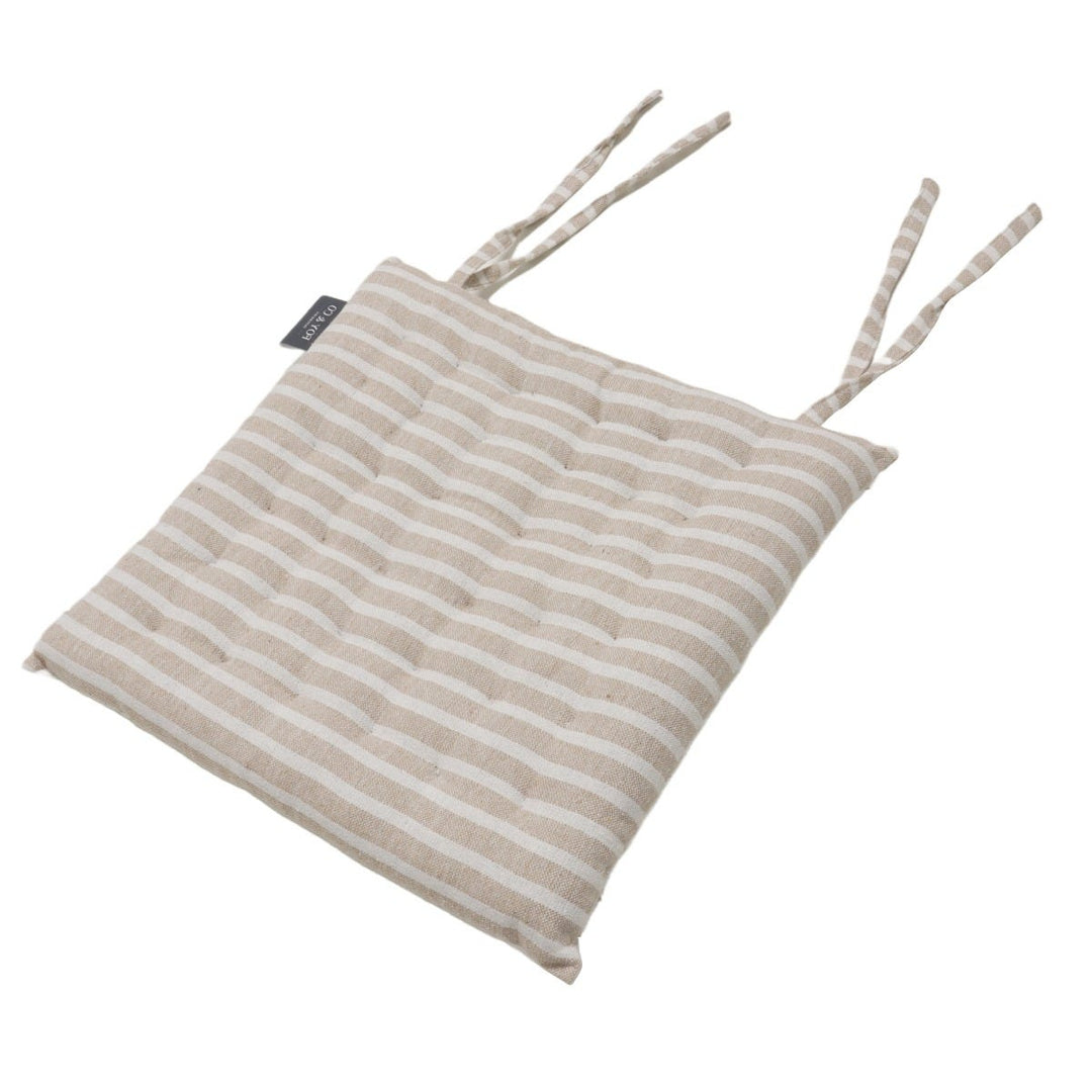 Falmouth Stripe Beige Cotton Seat Pad