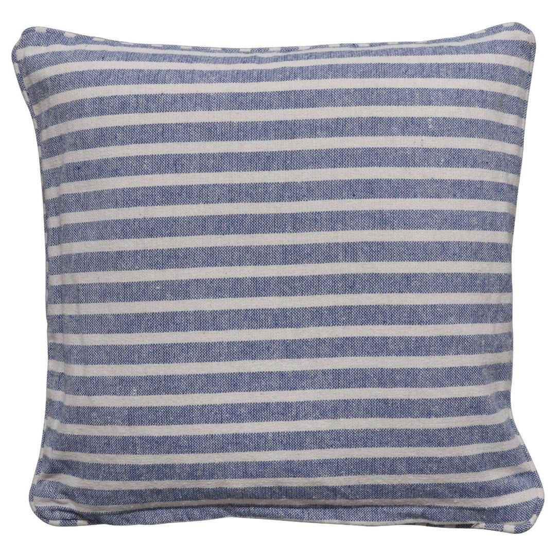 Falmouth Stripe Blue Cotton Cushion