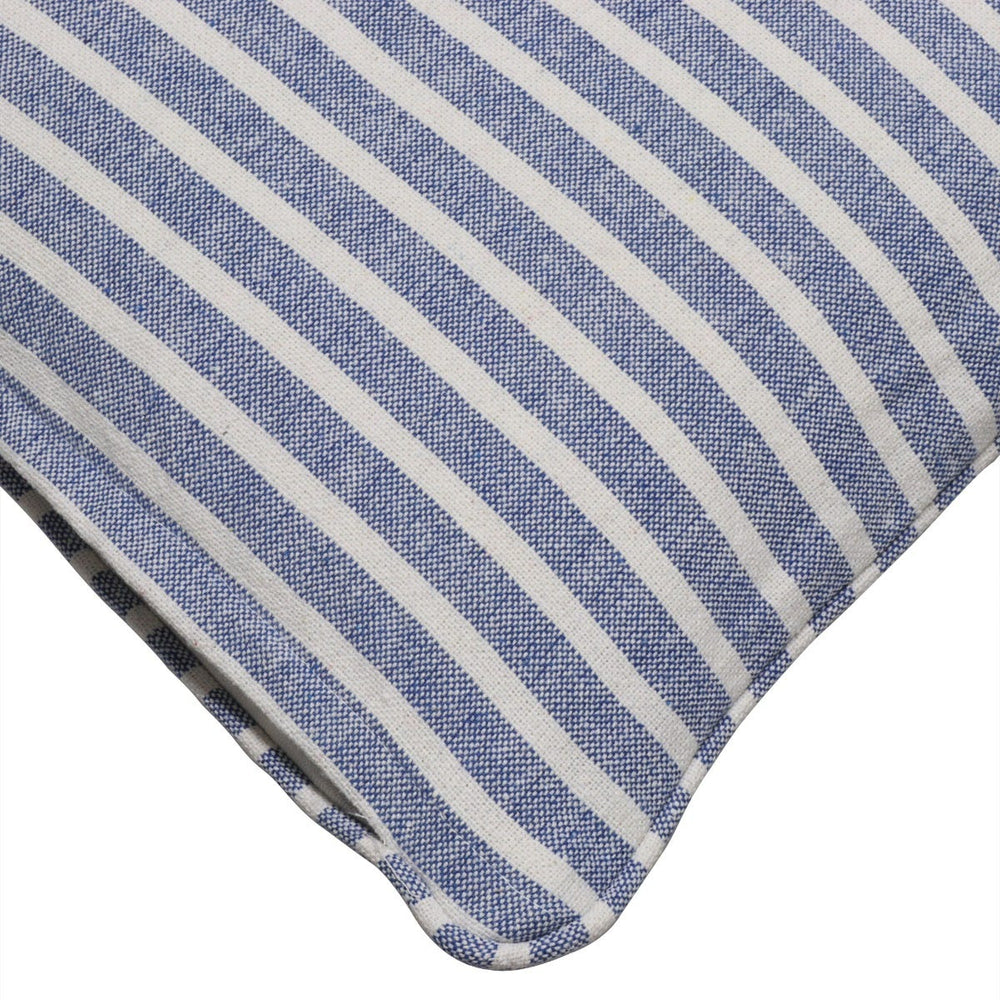 Falmouth Stripe Blue Cotton Cushion