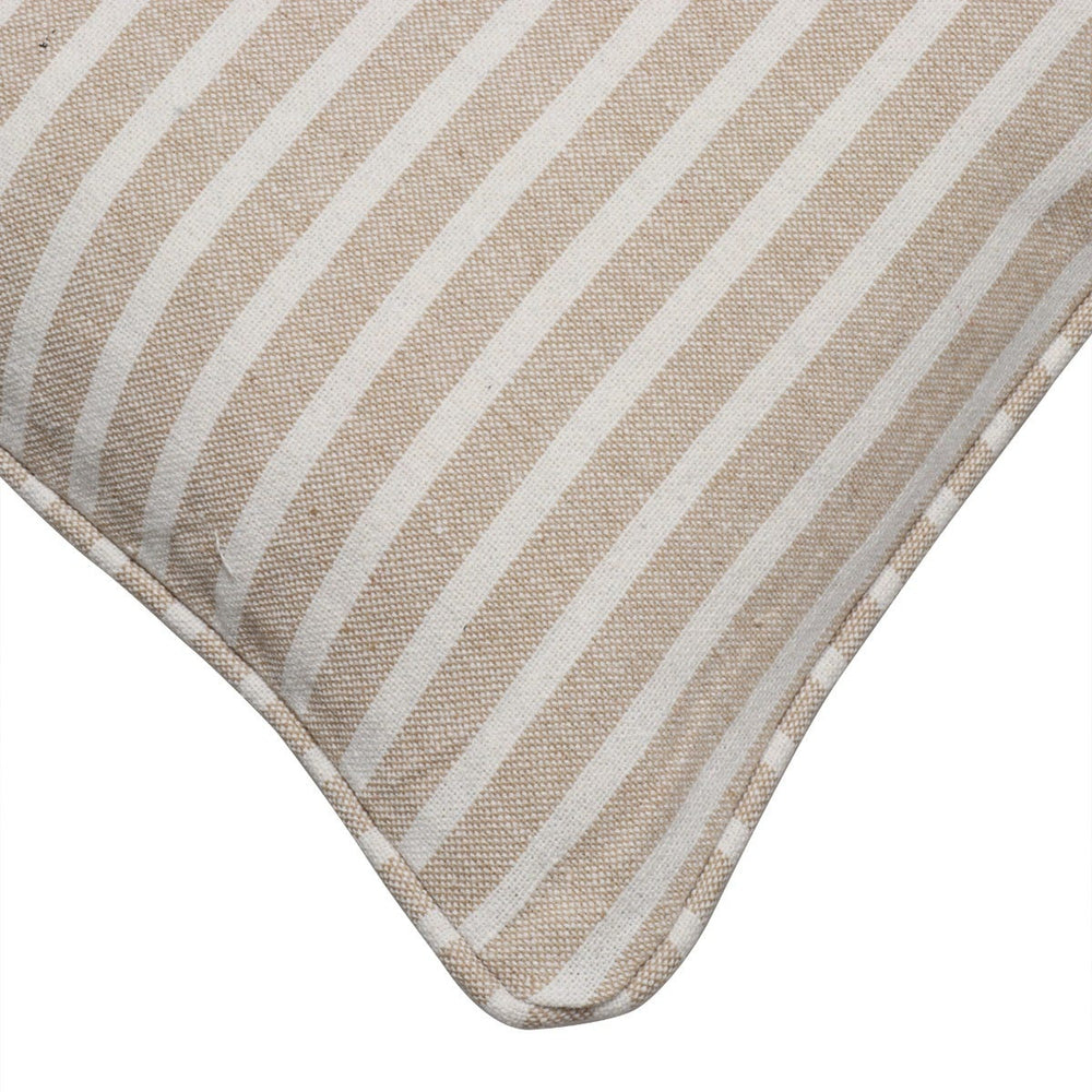 Falmouth Stripe Beige Cotton Cushion