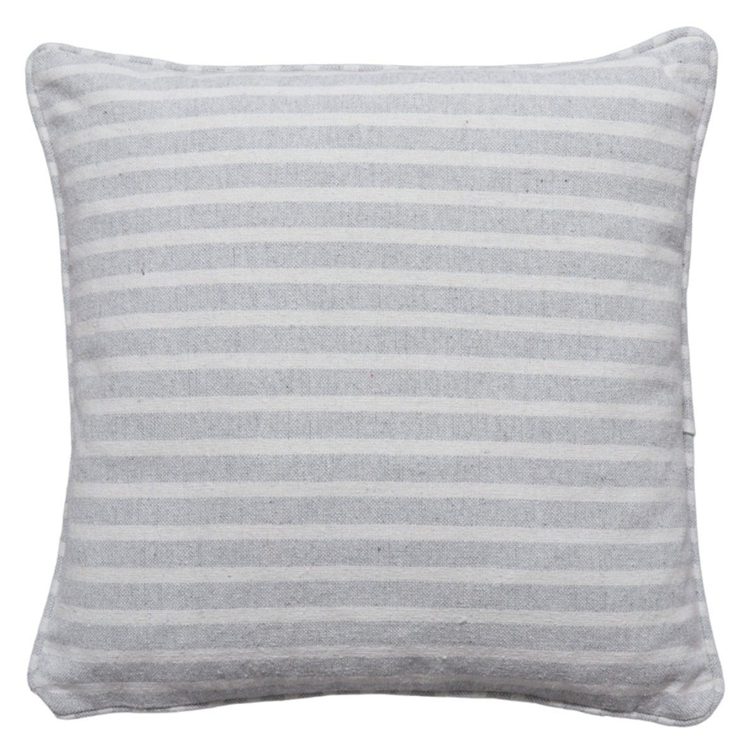 Falmouth Stripe Light Grey Cotton Cushion