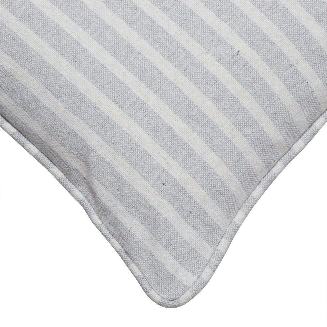 Falmouth Stripe Light Grey Cotton Cushion