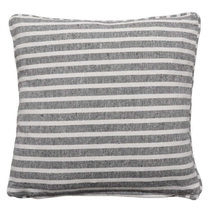 Falmouth Stripe Graphite Cotton Cushion