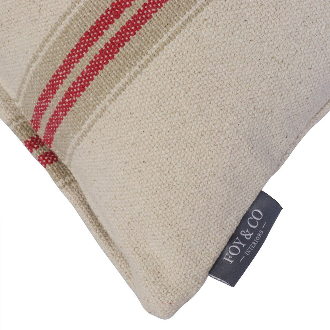 Donan Stripe Red Cushion