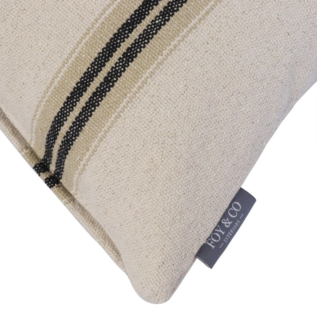 Donan Stripe Ebony Cushion