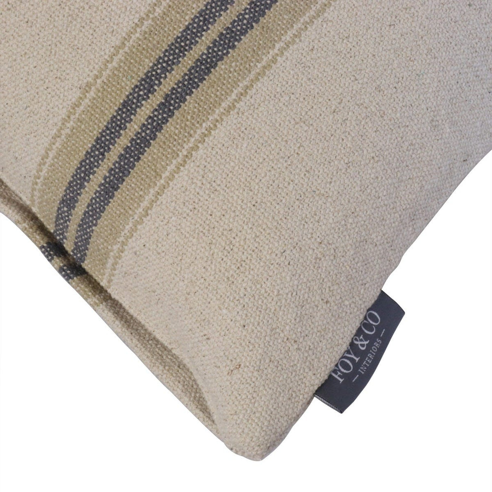 Donan Stripe Grey Cushion