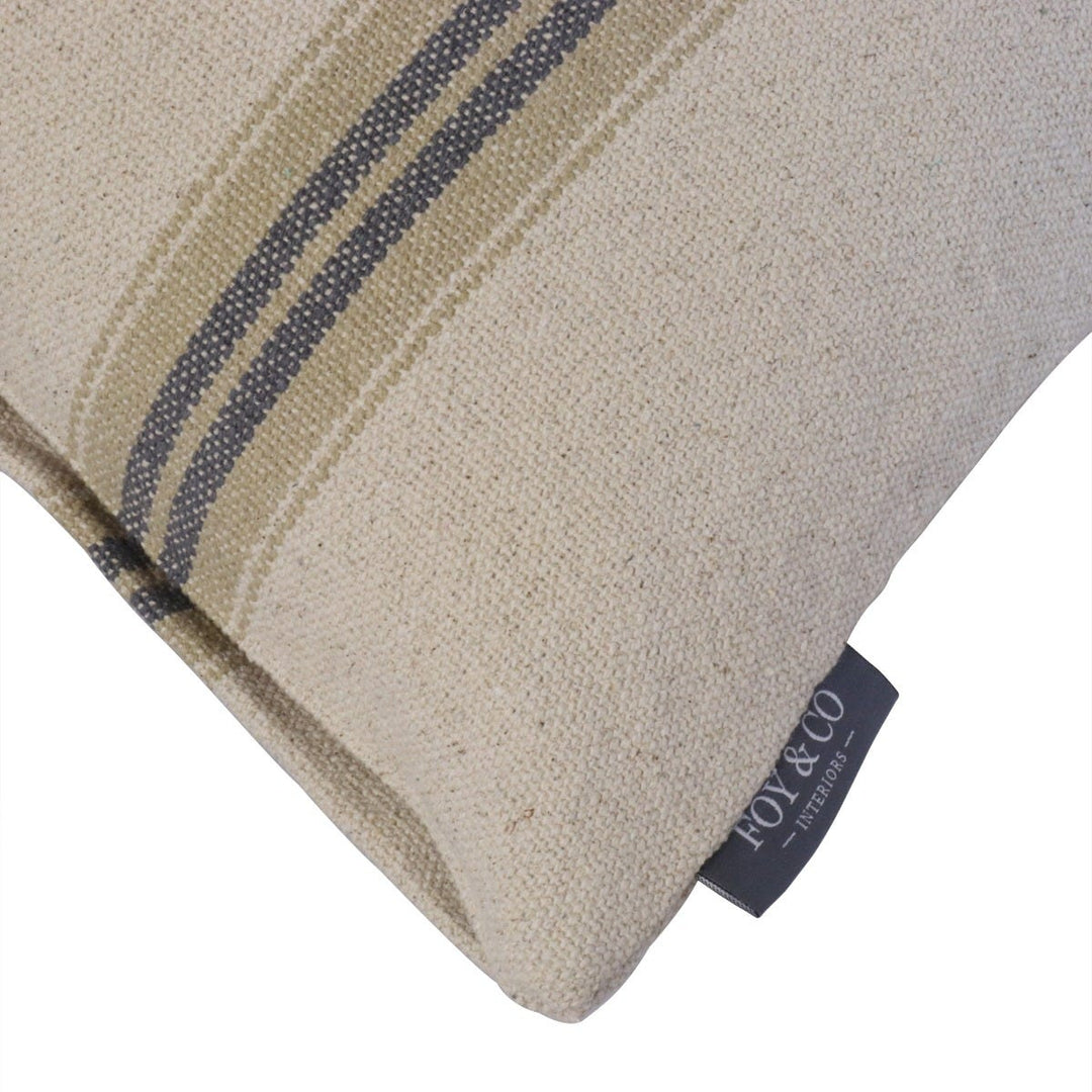 Donan Stripe Grey Cushion