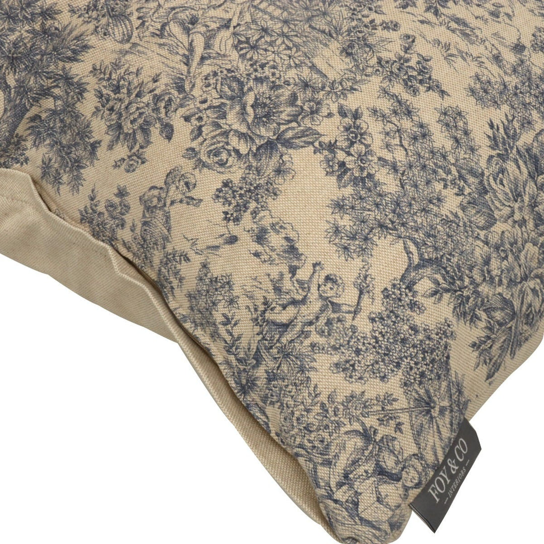 Vintage Toile Blue 20" Cushion Cover