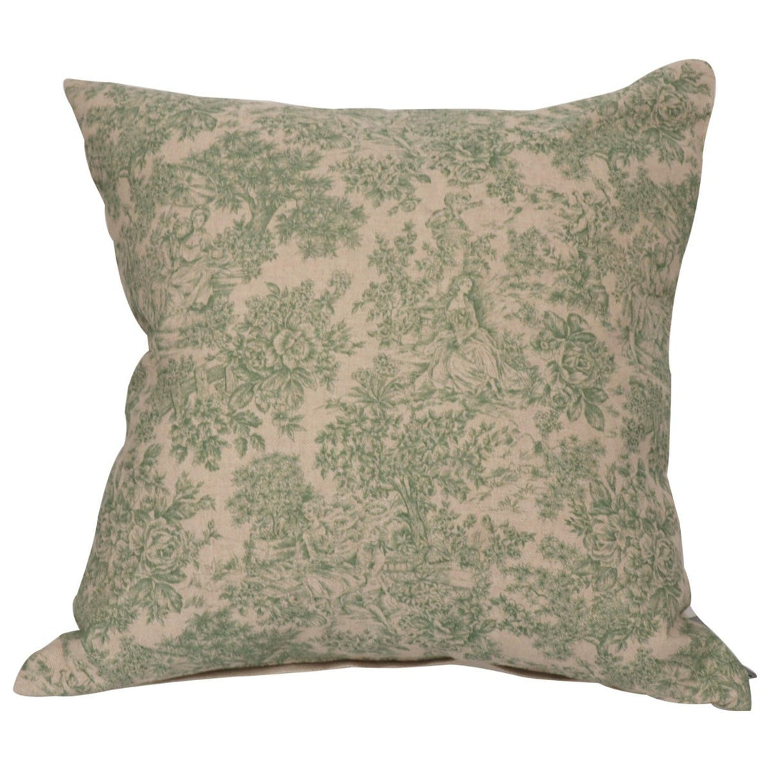 Vintage Toile Green 20" Cushion Cover