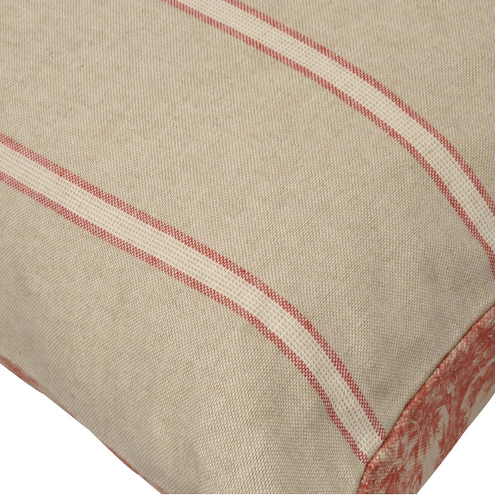 Vintage Toile Red/Stripe 20" Cushion Cover