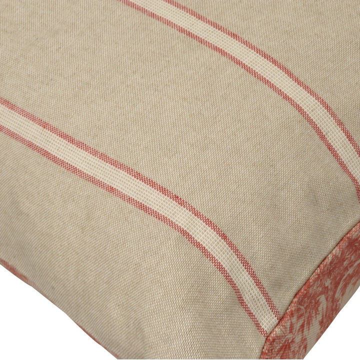 Vintage Toile Red/Stripe 20" Cushion Cover