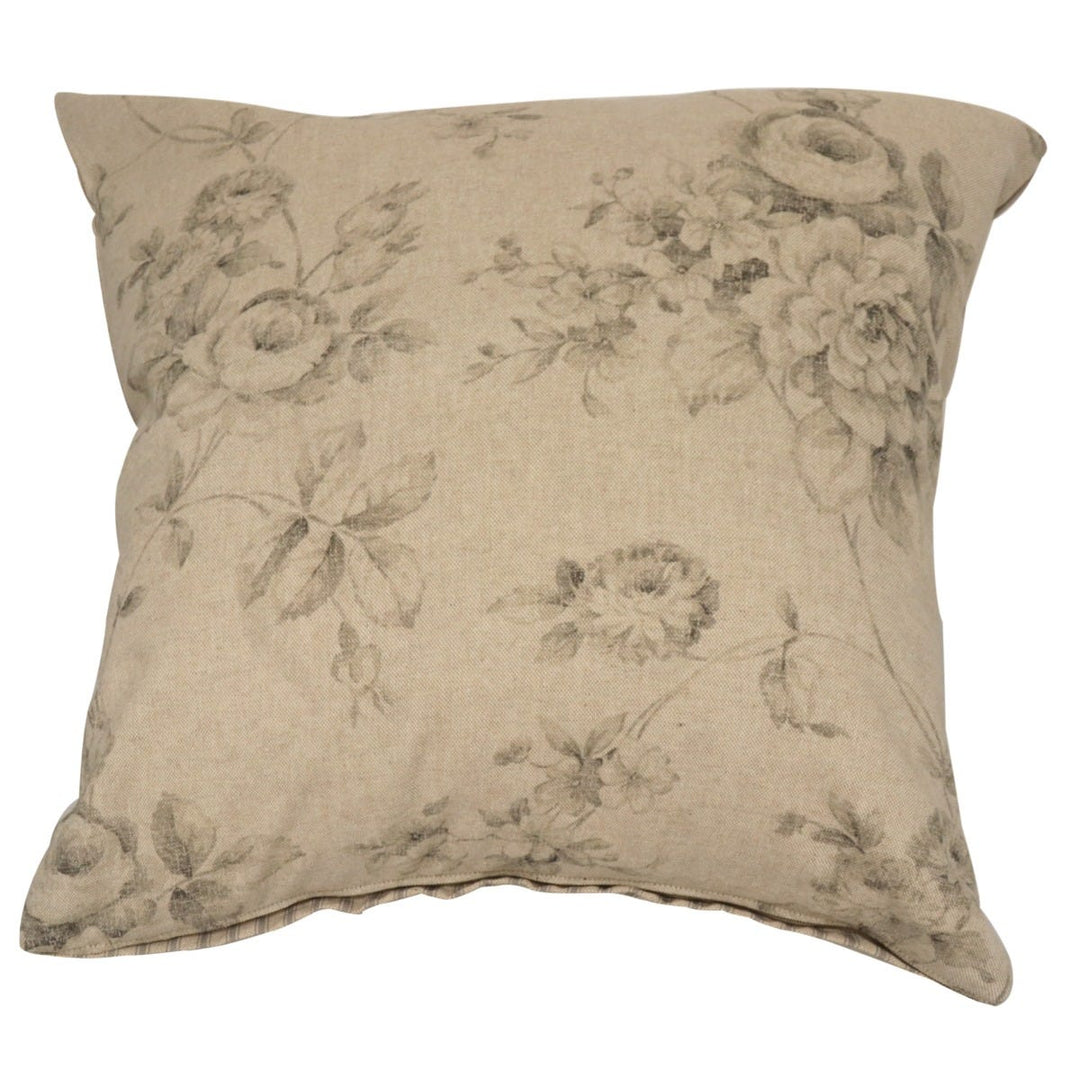 French Faded Rose Grey / Stripe 20" Cushion Cover