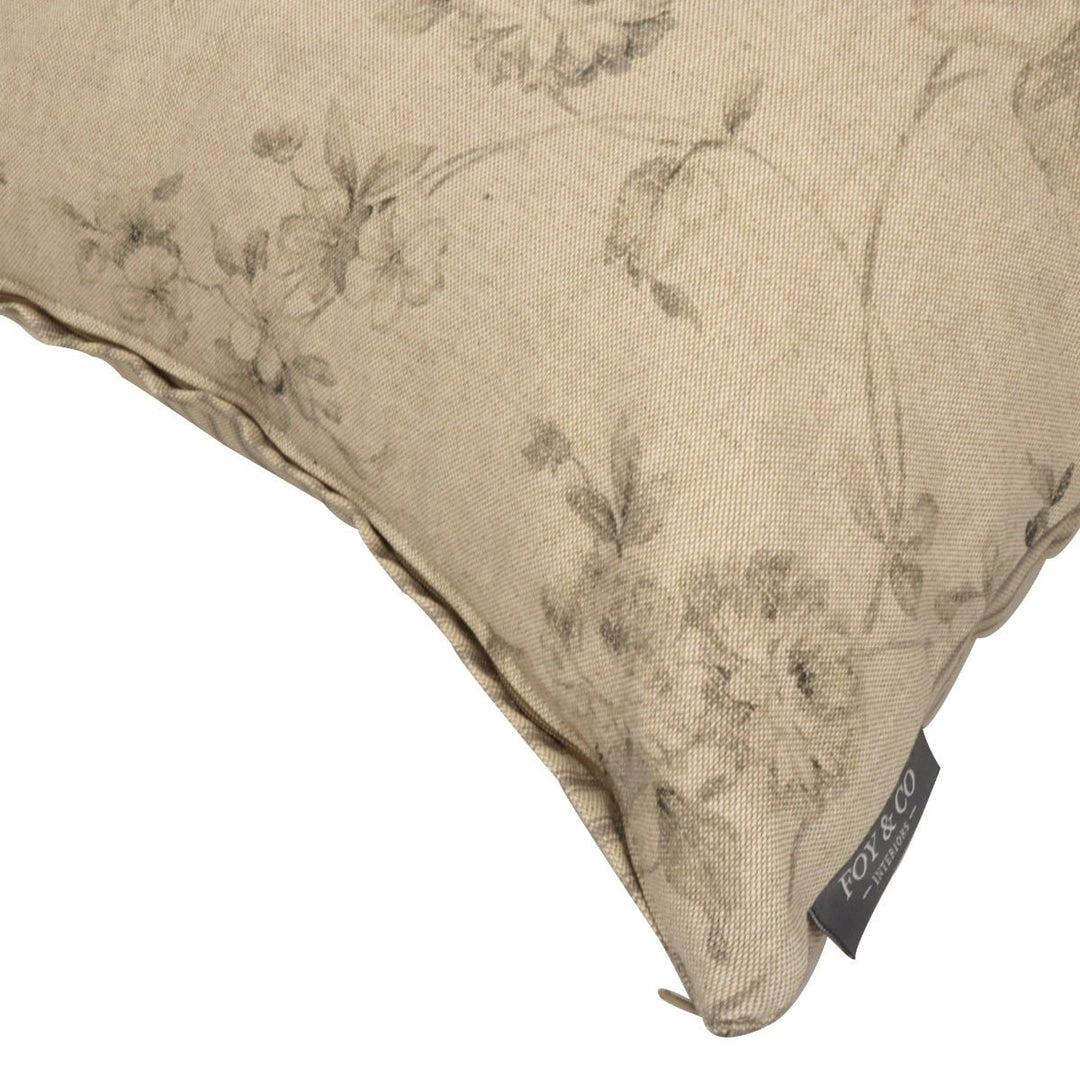 French Faded Rose Grey / Stripe 20" Cushion Cover