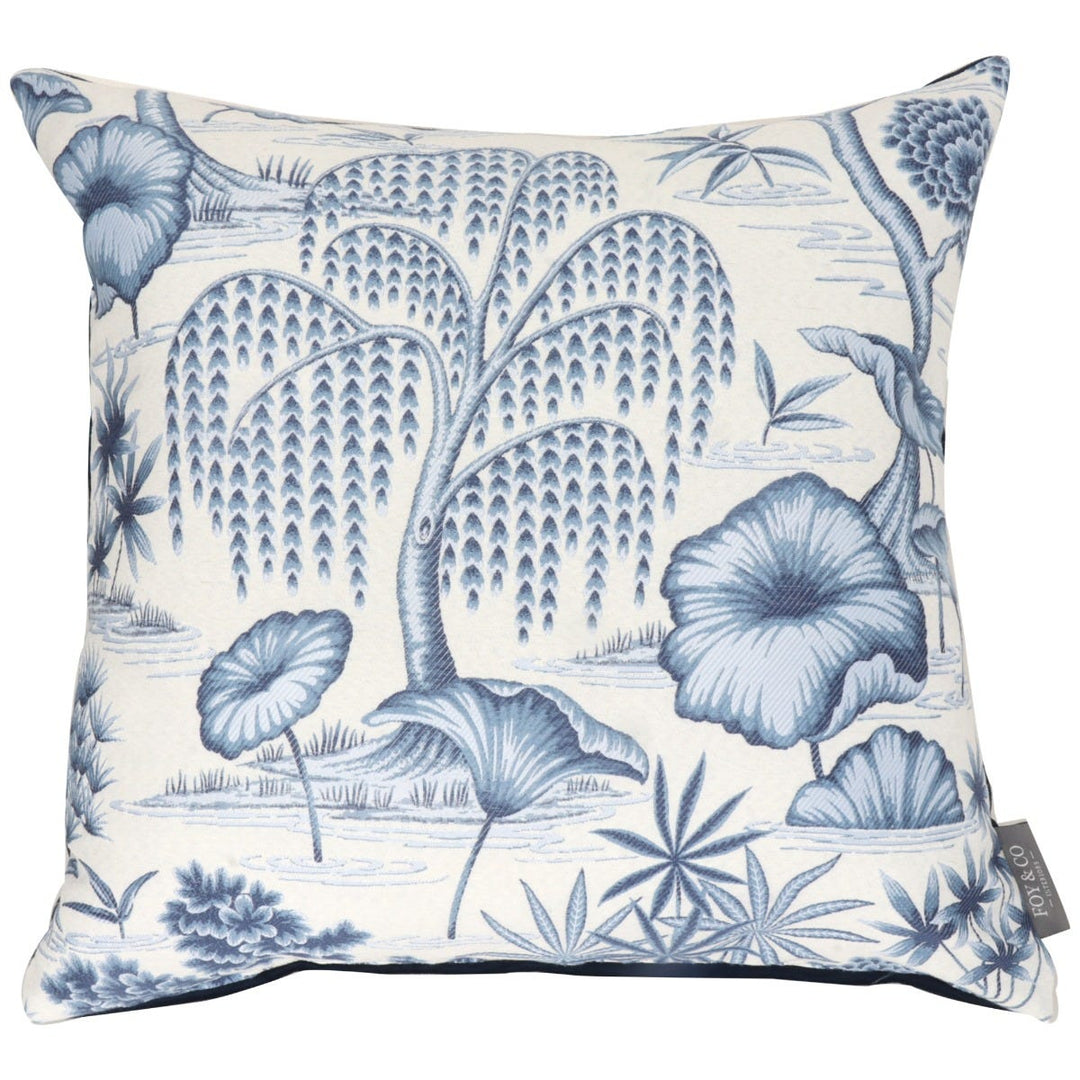 Clearance Lotus Oriental Blue 20" Cushion Cover