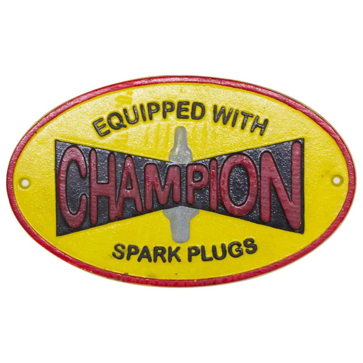 Champion Spark Plugs Cast Iron Wall Sign