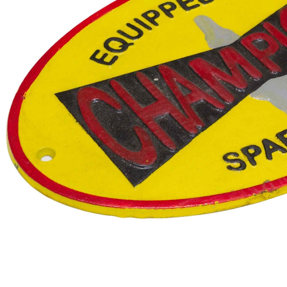 Champion Spark Plugs Cast Iron Wall Sign