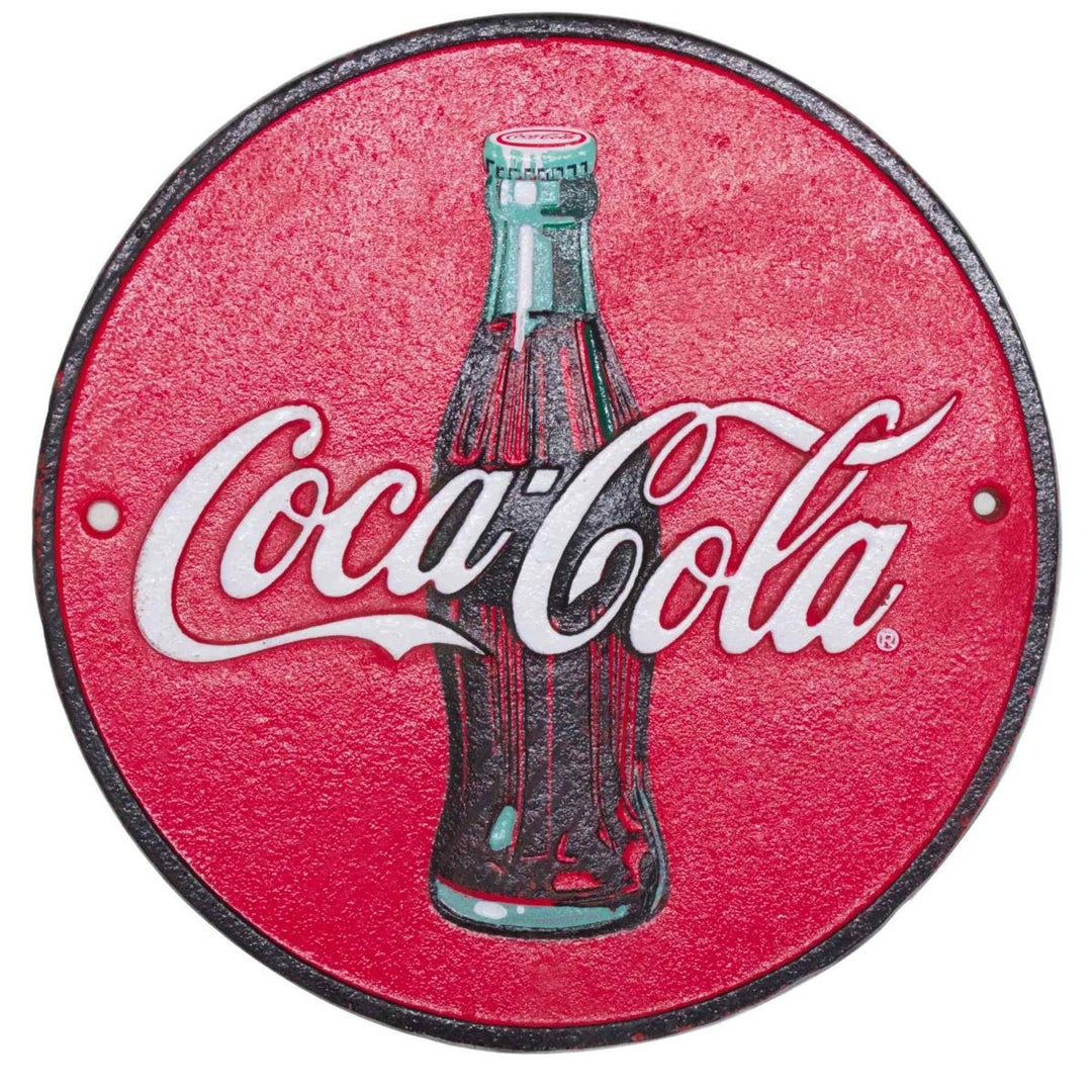 Coca-Cola Cast Iron Round Wall Sign