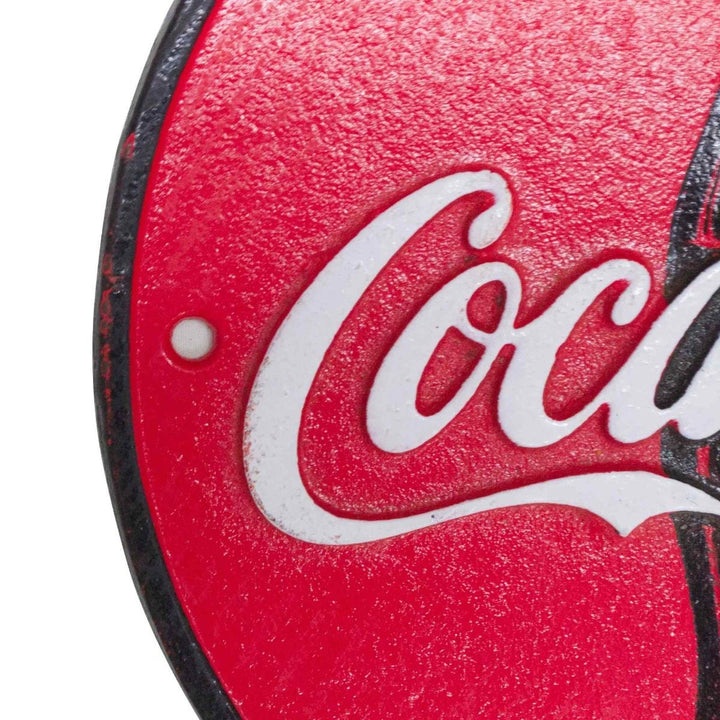 Coca-Cola Cast Iron Round Wall Sign