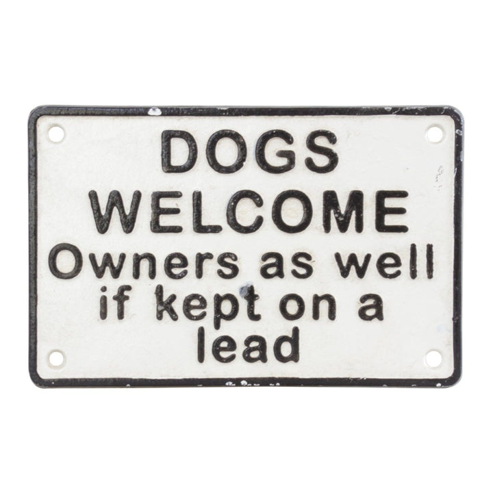 Dogs Welcome Cast Iron Wall Sign