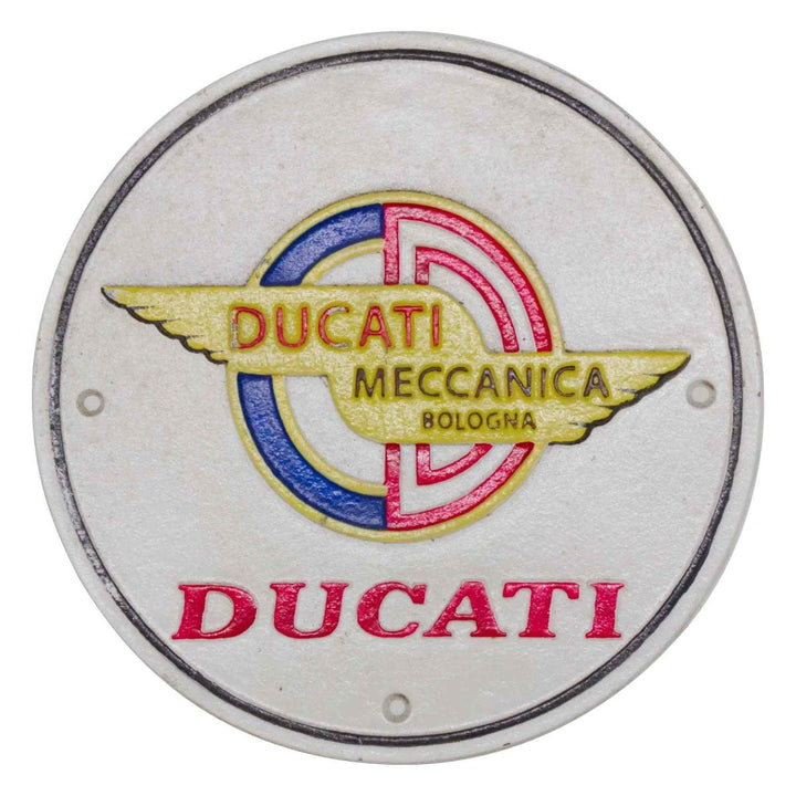 Ducati Motorcycle Cast Iron Round Wall Sign