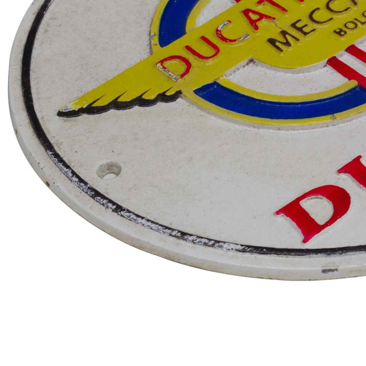 Ducati Motorcycle Cast Iron Round Wall Sign