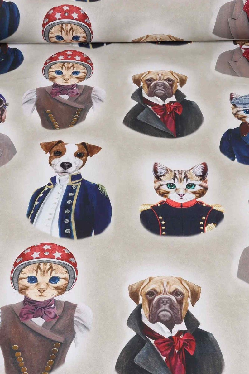 The Pooch & Tabby Cream Fabric