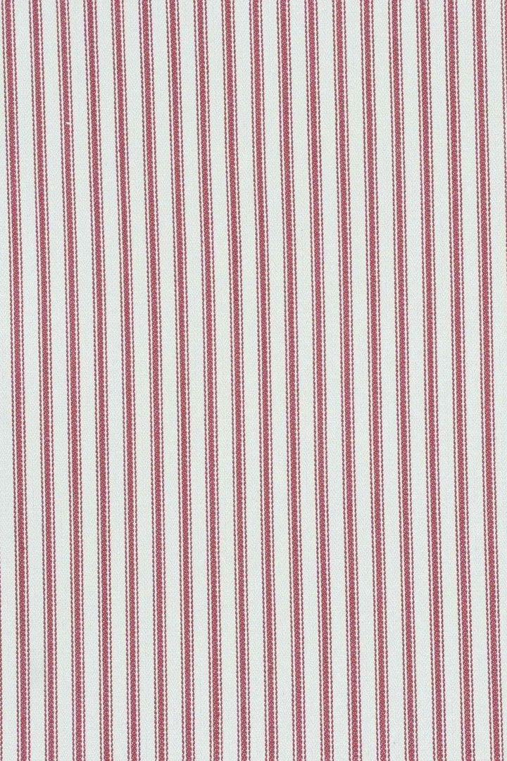 Luxury Red French Ticking Stripe Fabric