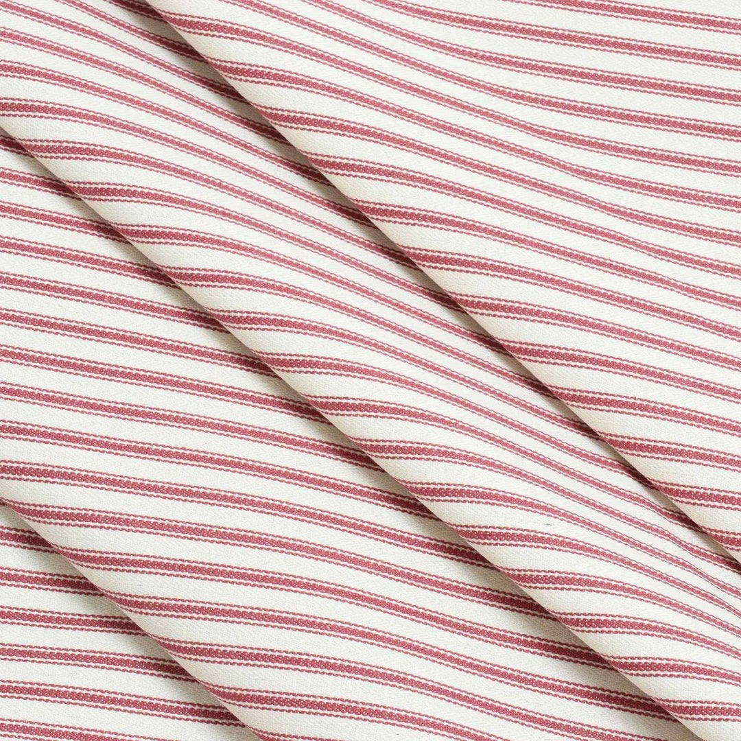 Luxury Red French Ticking Stripe Fabric