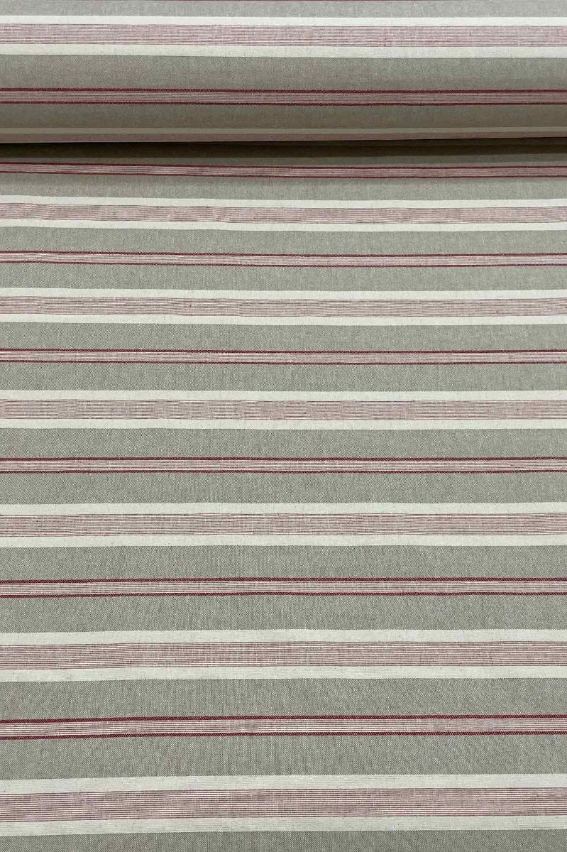 Princeton Stripe Red Double Width Fabric