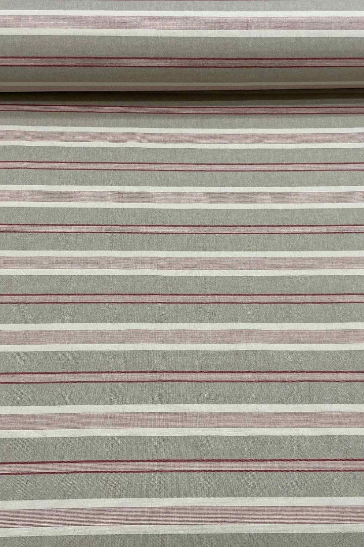 Princeton Stripe Red Double Width Fabric