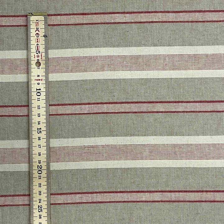 Princeton Stripe Red Double Width Fabric