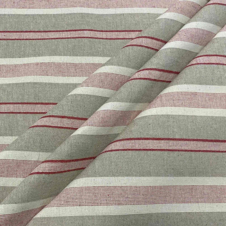 Princeton Stripe Red Double Width Fabric