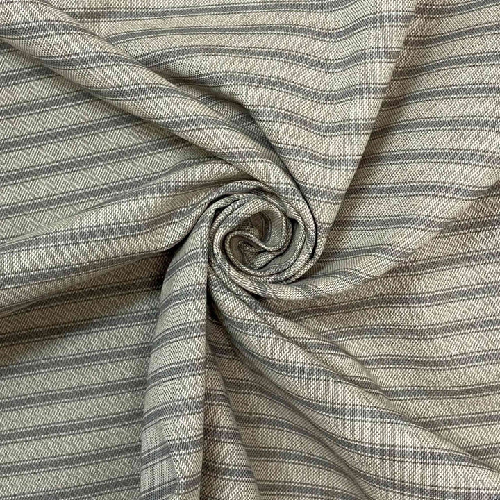 Deck Stripe Grey Double Width Fabric