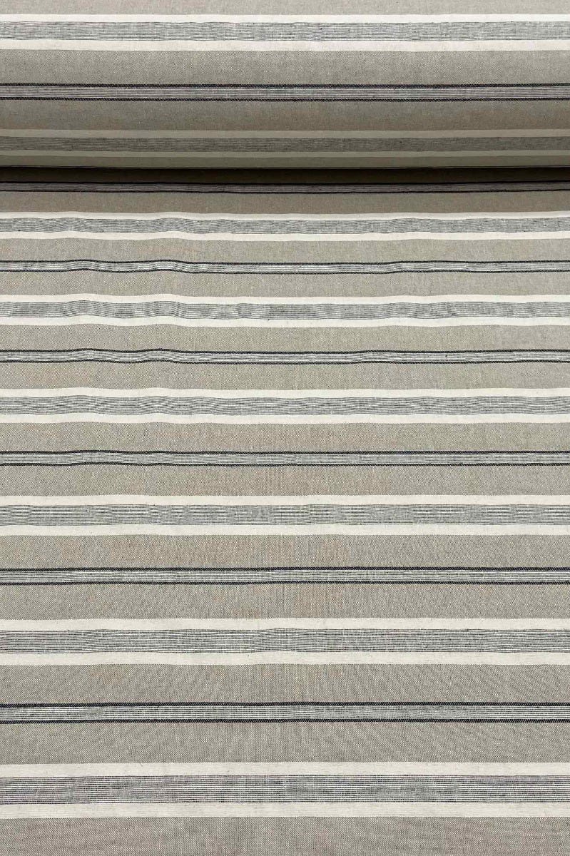 Princeton Stripe Grey Double Width Fabric