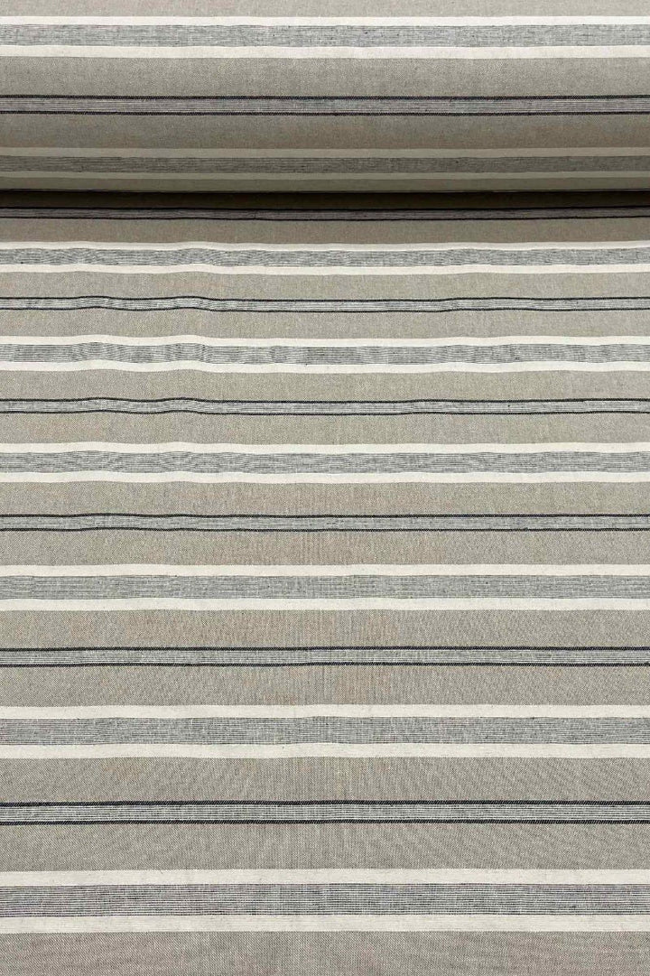 Princeton Stripe Grey Double Width Fabric