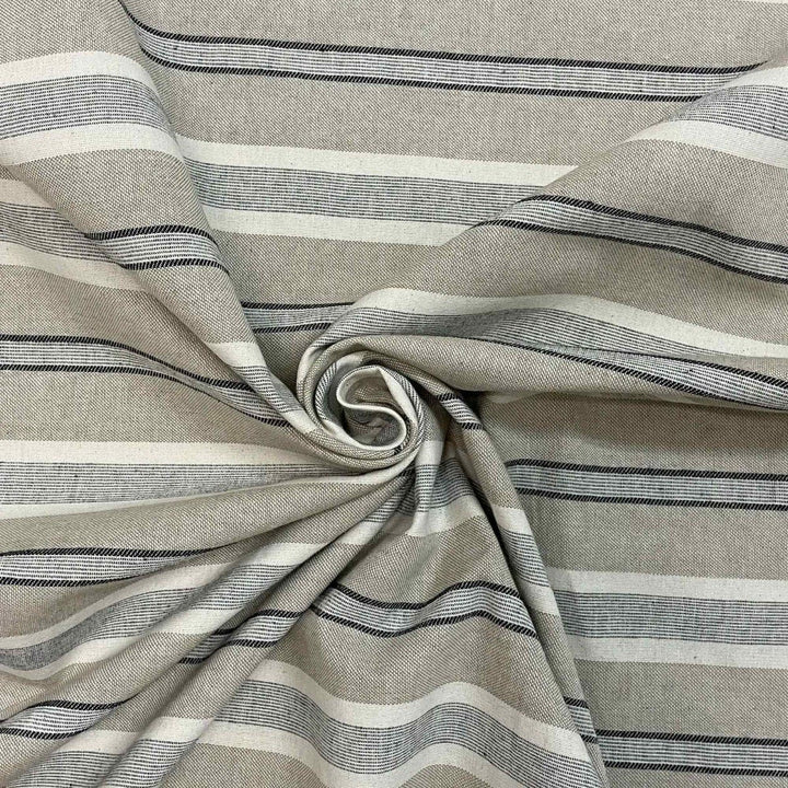 Princeton Stripe Grey Double Width Fabric