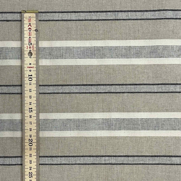 Princeton Stripe Grey Double Width Fabric