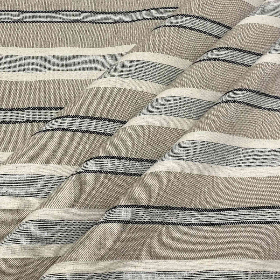 Princeton Stripe Grey Double Width Fabric