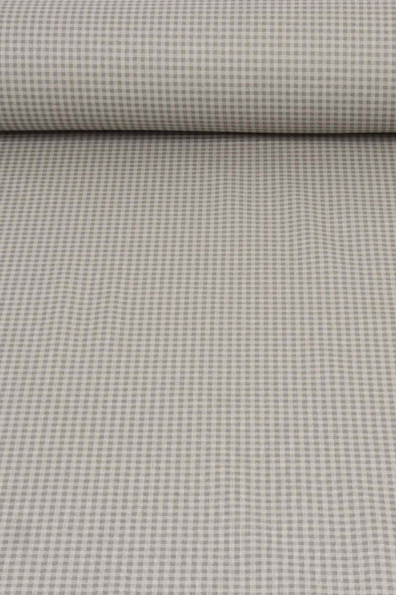 Micro Gingham Grey Double Width Fabric